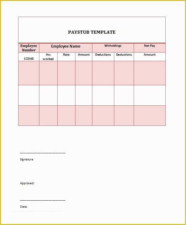 Employee Pay Stub Template Free Of 25 Great Pay Stub Paycheck Stub Templates