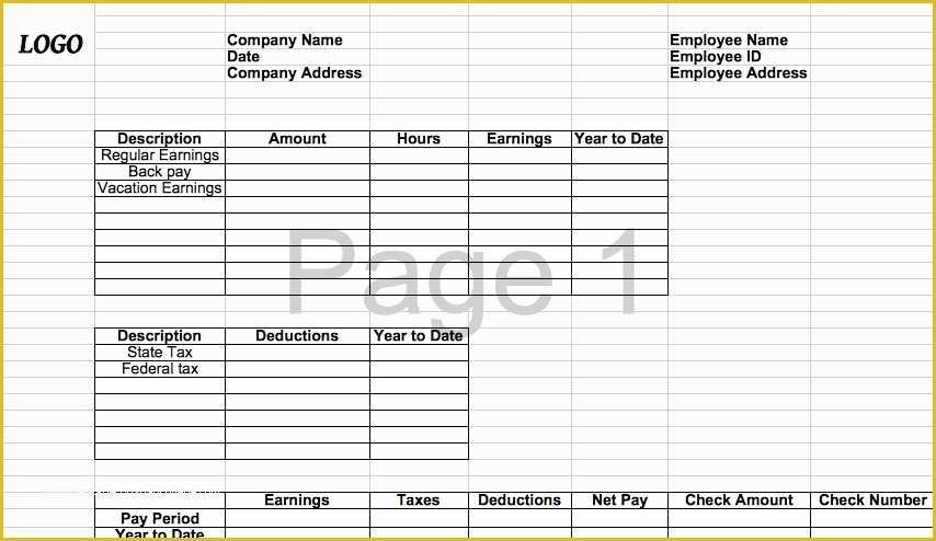 Employee Pay Stub Template Free Of 25 Great Pay Stub Paycheck Stub Templates