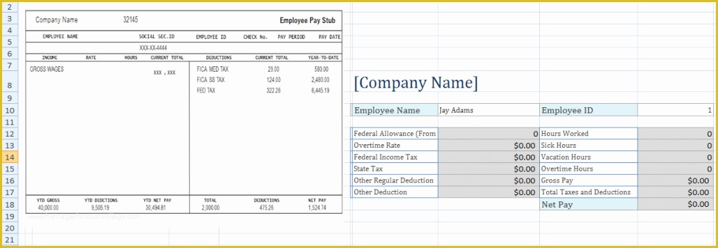 Employee Pay Stub Template Free Of 9 Pay Stub Generator Free Excel