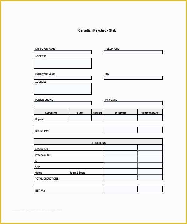 Employee Pay Stub Template Free Of Fillable Employee Pay Stub Pay Stub Templateml