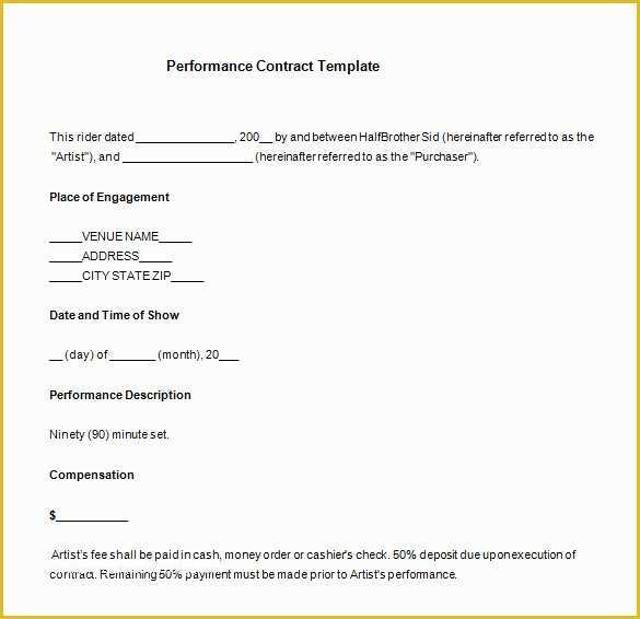 Employee Performance Agreement Template Free Of 15 Performance Contract Templates Word Pdf Google