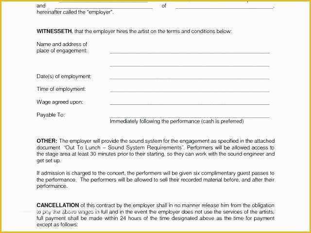 Employee Performance Contract Performance Agreement Template