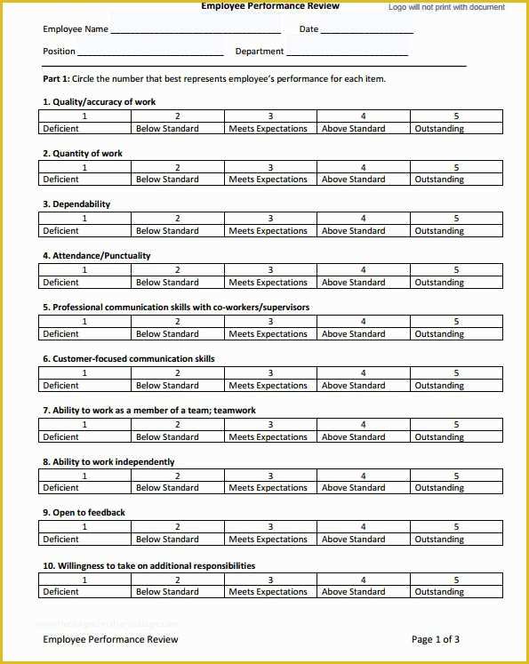 Employee Review form Template Free Of 31 Employee Evaluation form Templates Free Word Excel