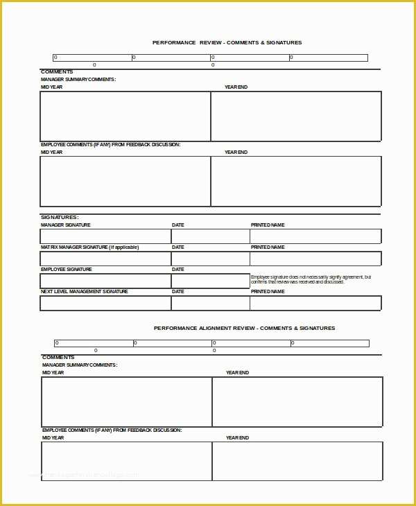 Employee Review form Template Free Of Employee Performance Review Template