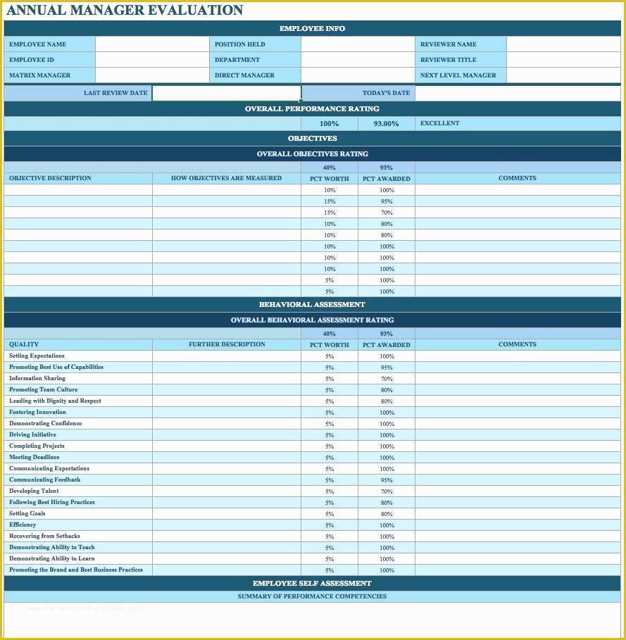 Employee Review form Template Free Of Free Employee Performance Review Templates Smartsheet