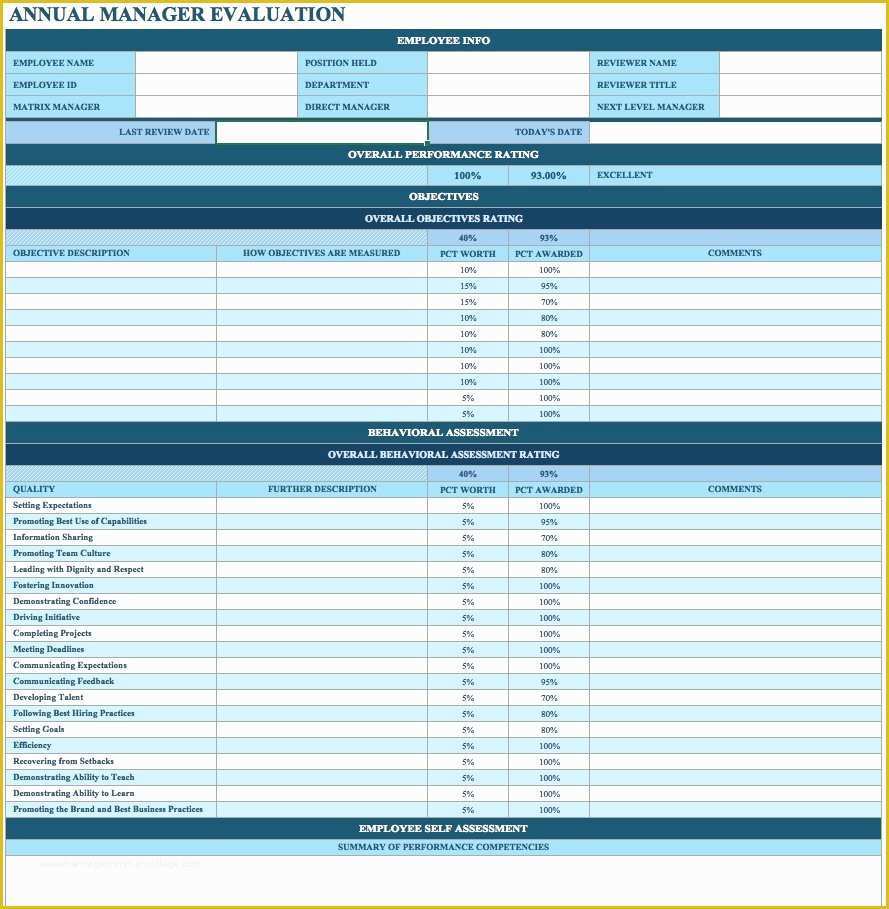 Employee Review form Template Free Of Free Employee Performance Review Templates Smartsheet