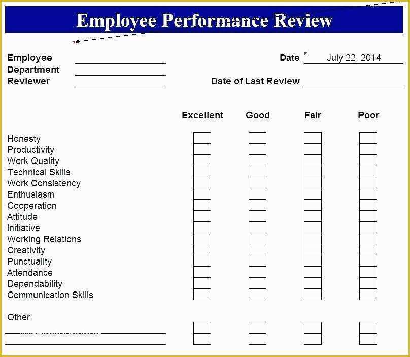 Employee Review form Template Free Of Performance Evaluation form Template Degree Review