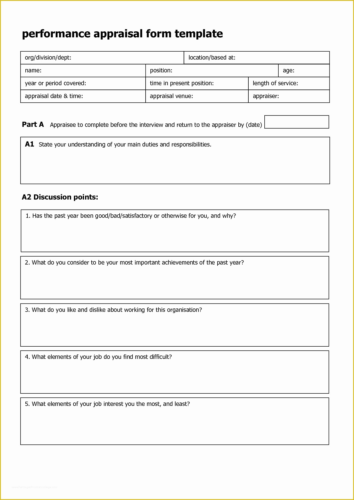 Employee Review form Template Free Of Performance Evaluation forms Templates Invitation