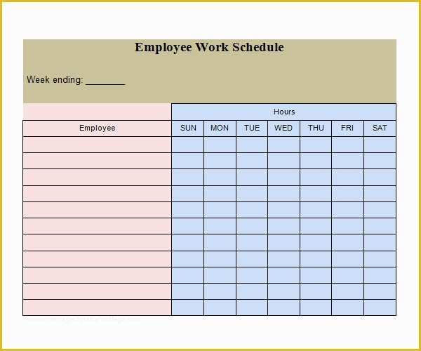 Employee Schedule Template Free Download Of 21 Samples Of Work Schedule Templates to Download