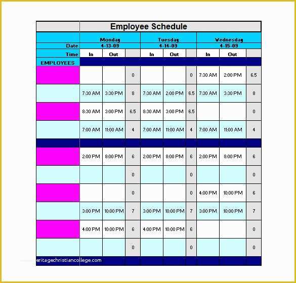 Employee Schedule Template Free Download Of 6 Staff Schedule Templates Doc Pdf Excel