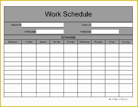 Employee Schedule Template Free Download Of 9 Daily Work Schedule 