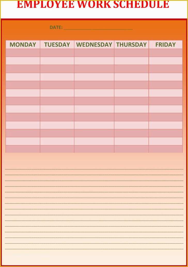 Employee Schedule Template Free Download Of Download Weekly Work Schedule Templates for Free