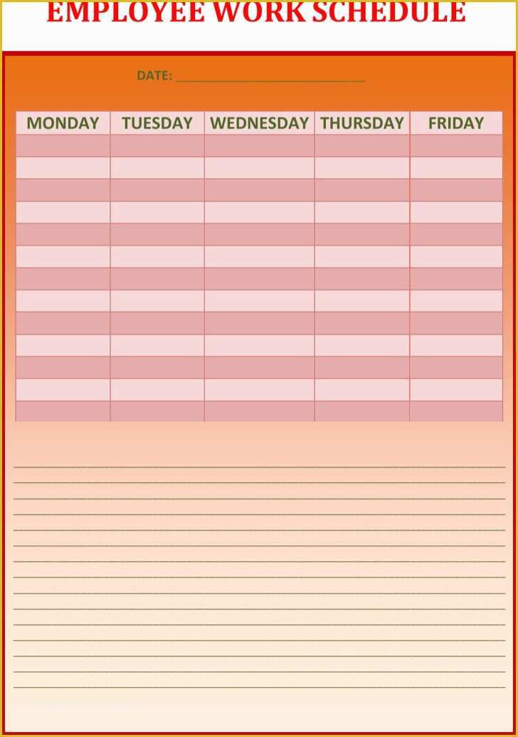 Employee Schedule Template Free Download Of Download Weekly Work Schedule Templates for Free