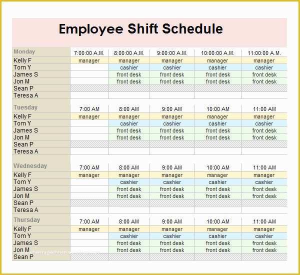 Employee Schedule Template Free Download Of Employee Schedule Template 5 Download Free Documents In