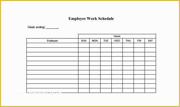 Employee Schedule Template Free Download Of Employee Schedule Template 5 Free Word Excel Pdf