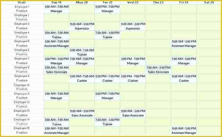 Employee Schedule Template Free Download Of Weekly Employee Shift Schedule Template Excel Free and