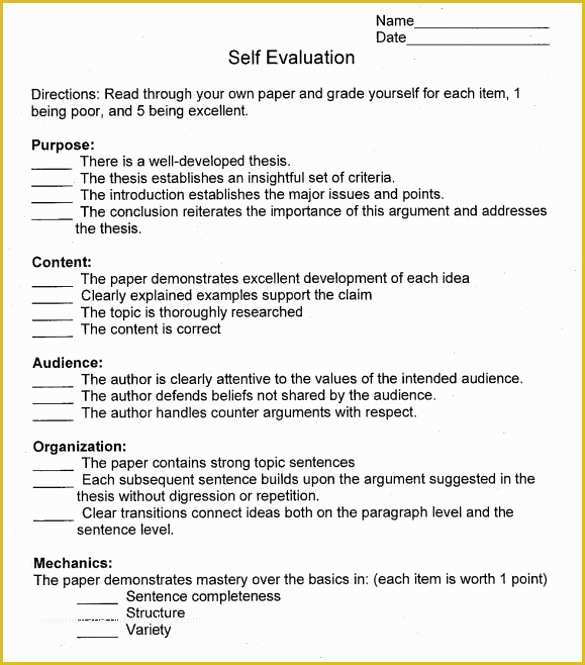Employee Self Evaluation Template Free Of 16 Sample Employee Self Evaluation form Pdf Word Pages