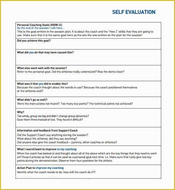 Employee Self Evaluation Template Free Of 7 Self assessment Samples