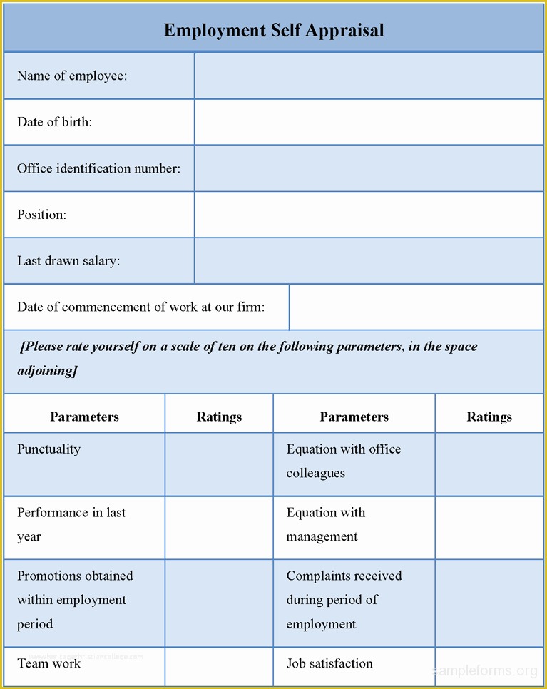 Employee Self Evaluation Template Free Of Employee Self Evaluation Template Vzwgpfa