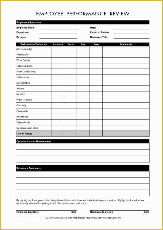 Employee Self Evaluation Template Free Of Free Employee Performance Evaluation form Template