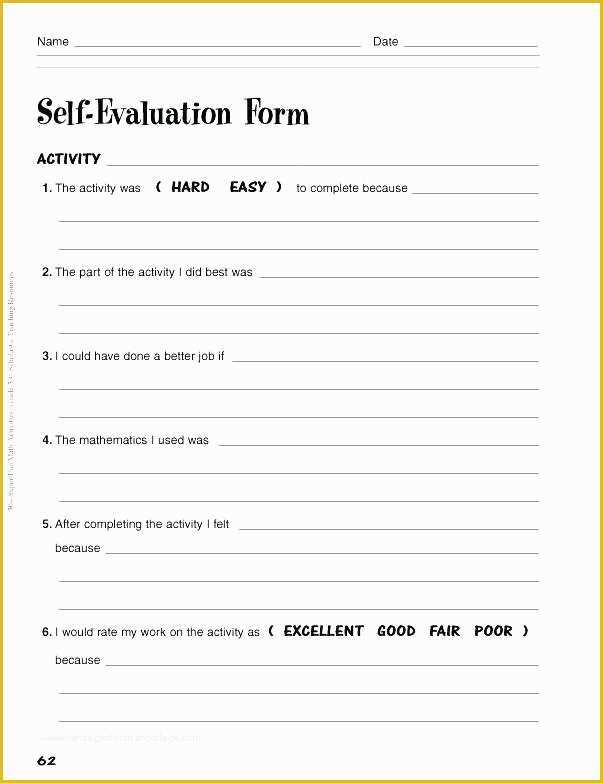 Employee Self Evaluation Template Free Of Self Evaluation Examples for Employees Evaluations