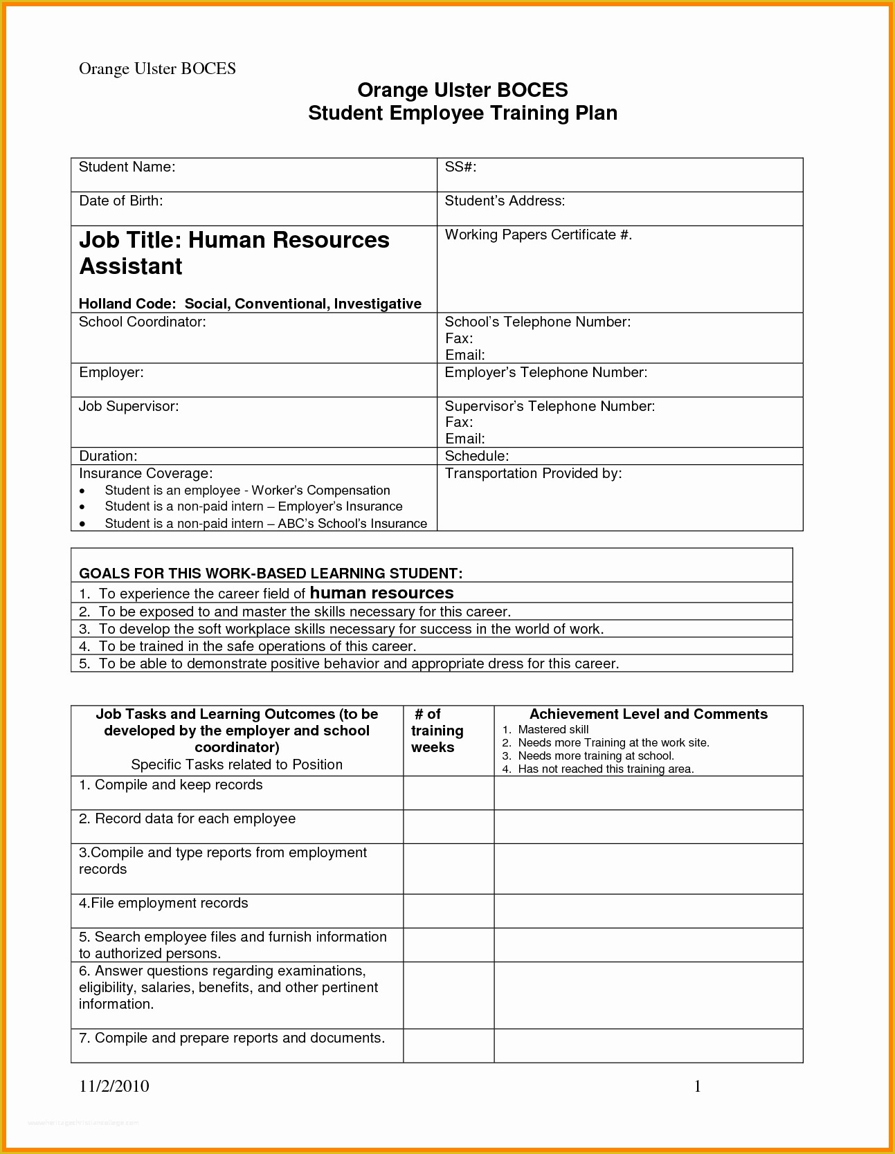 Employee Training Template Free Of 8 Employee Training Plan Template