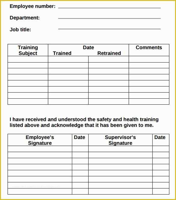 Employee Training Template Free Of 9 Free Training Log Templates Pdf Word