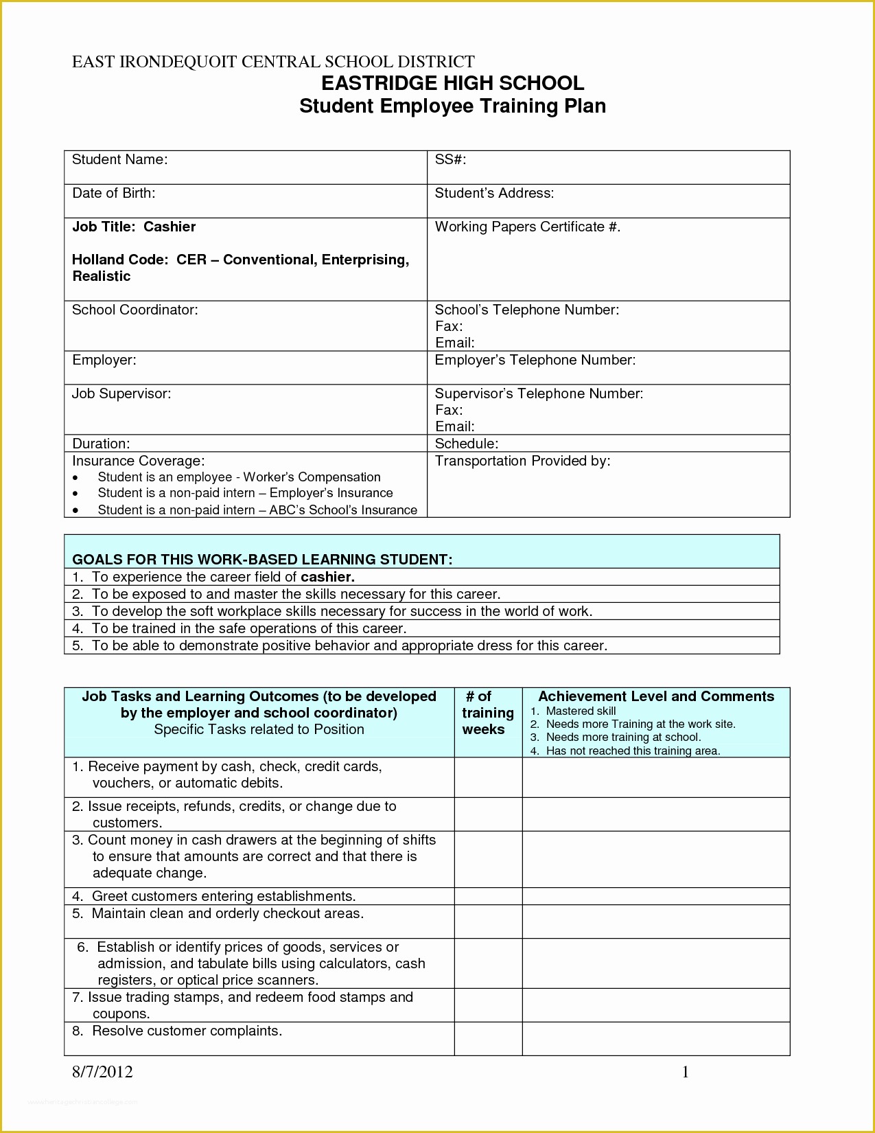 Employee Training Template Free Of Employee Training Plan Template