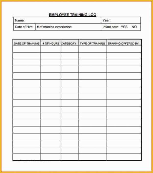 Employee Training Template Free Of Employee Training Record Template Excel