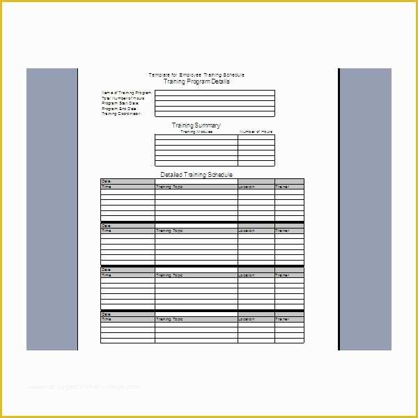 Employee Training Template Free Of Employee Training Schedule Template