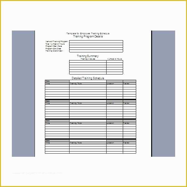 Employee Training Template Free Of Employee Training Schedule Template