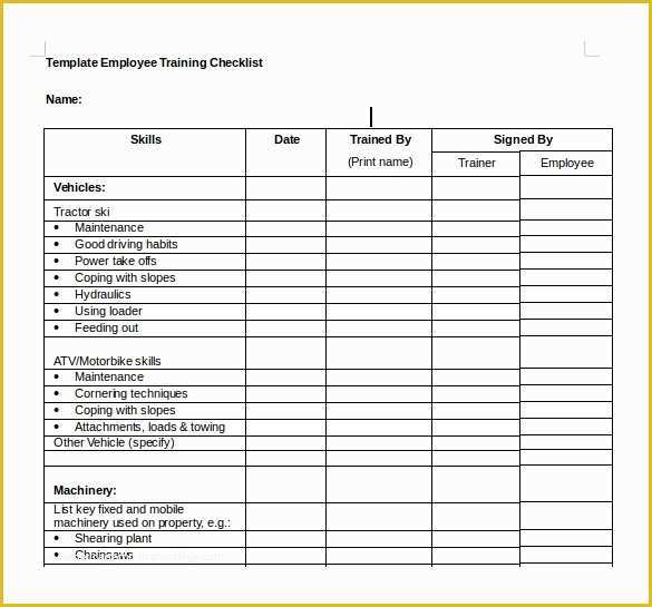 Employee Training Template Free Of Training Checklist Template 19 Free Word Excel Pdf