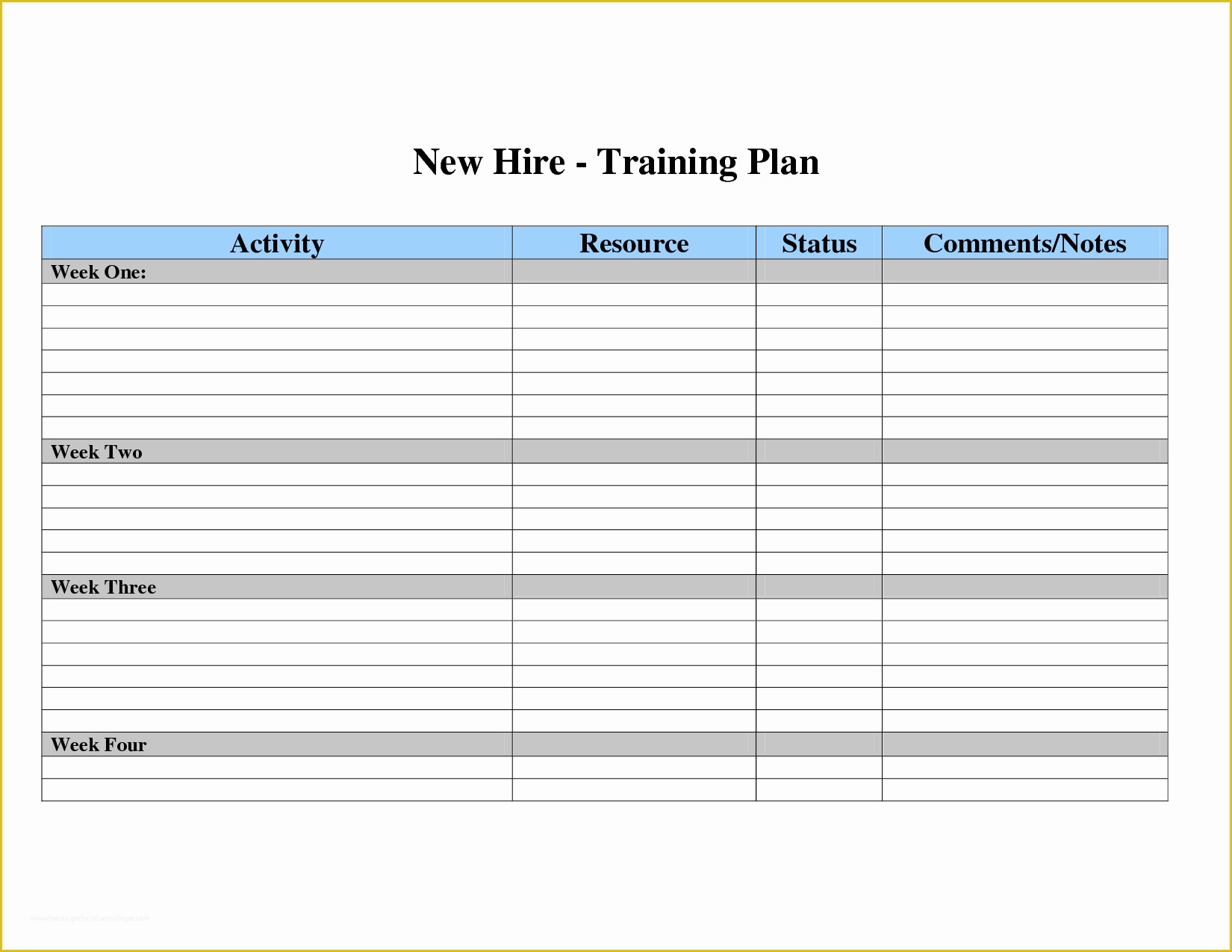 training template free download