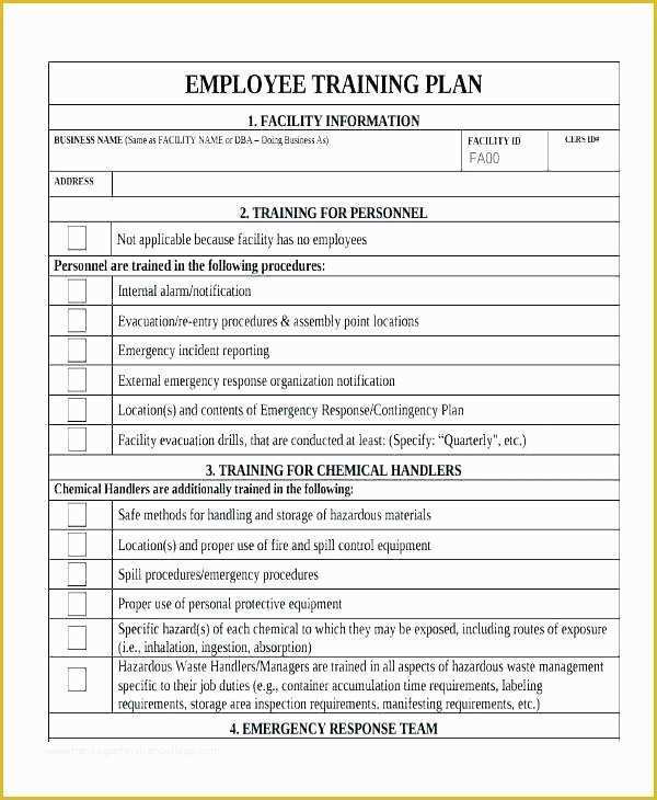 Employee Training Template Free Of Training Plan Template Xls