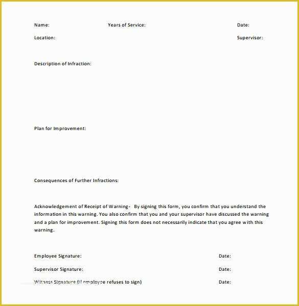 Employee Written Warning Template Free Of 11 Written Warning Templates – Pdf