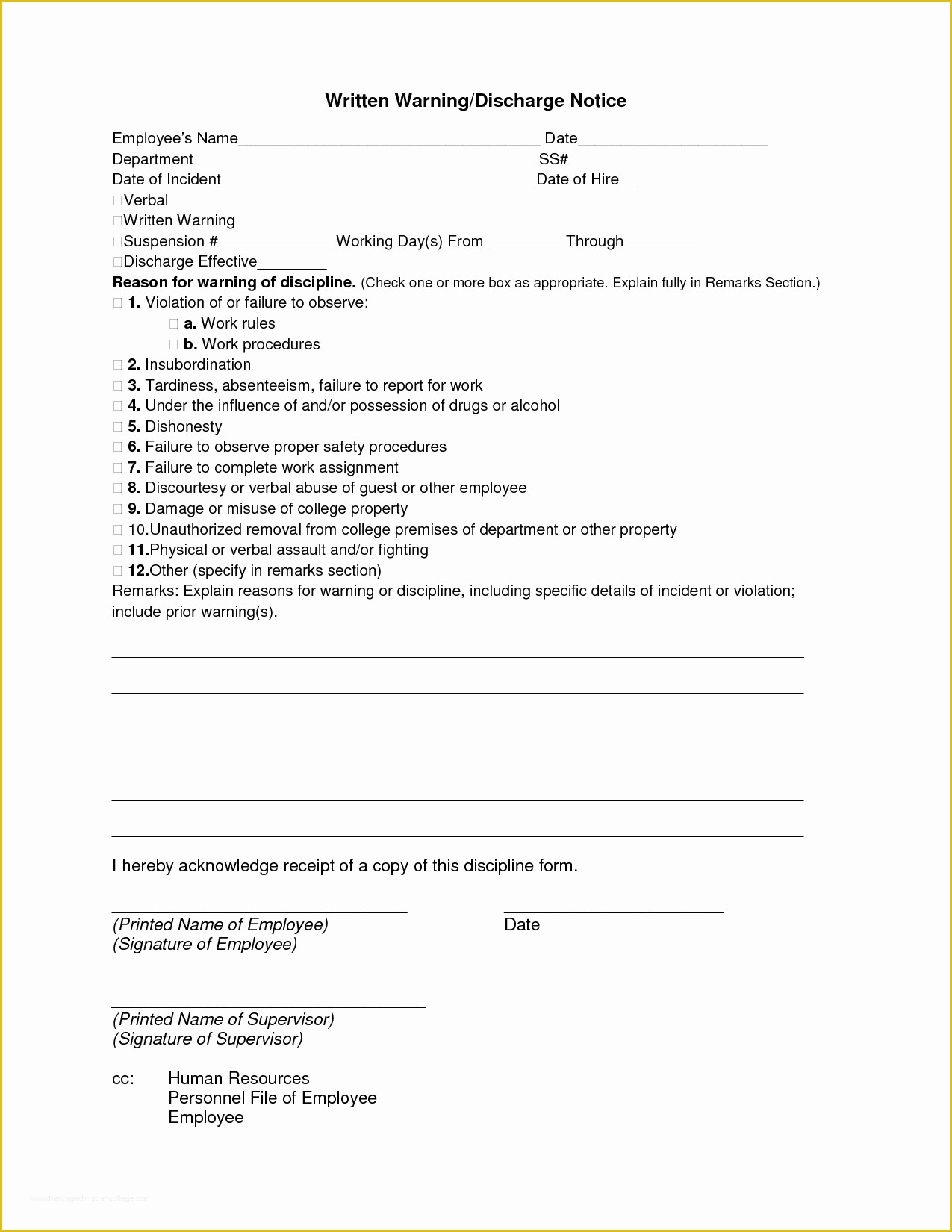 Employee Written Warning Template Free Of Best S Of Sample Employee Warning Notice to