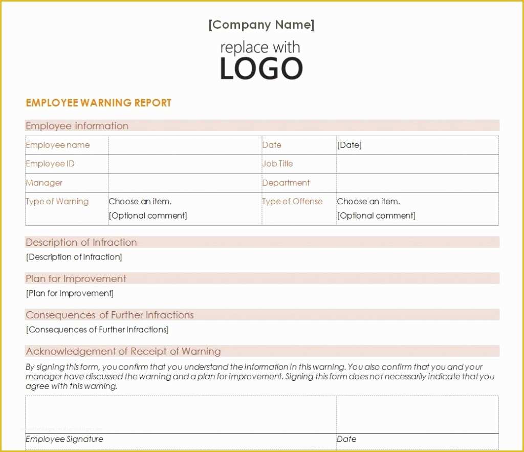 Employee Written Warning Template Free Of Employee Warning Letter Template