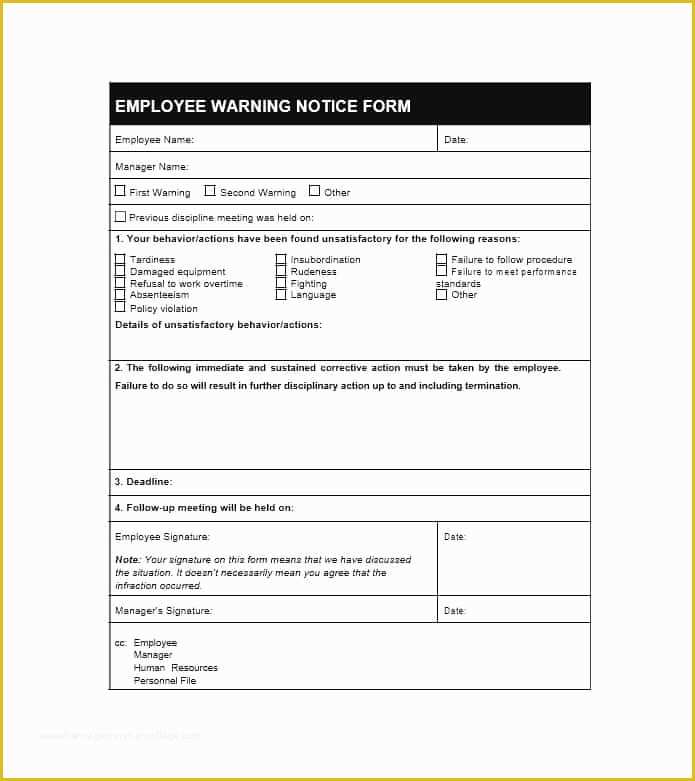 Employee Written Warning Template Free Of Employee Warning Notice Download 56 Free Templates &amp; forms