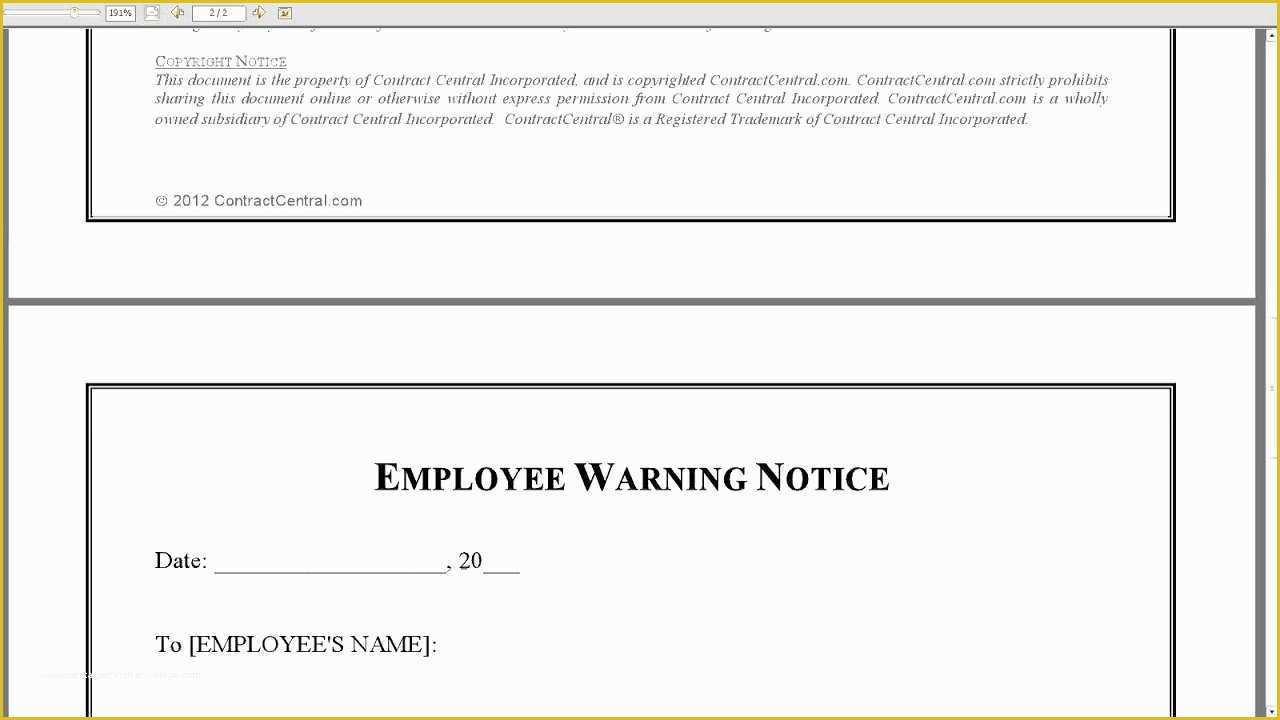 Employee Written Warning Template Free Of Employee Warning Notice