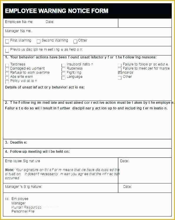 Employee Written Warning Template Free Of Witness Warning Letter Sample Disciplinary for Fighting