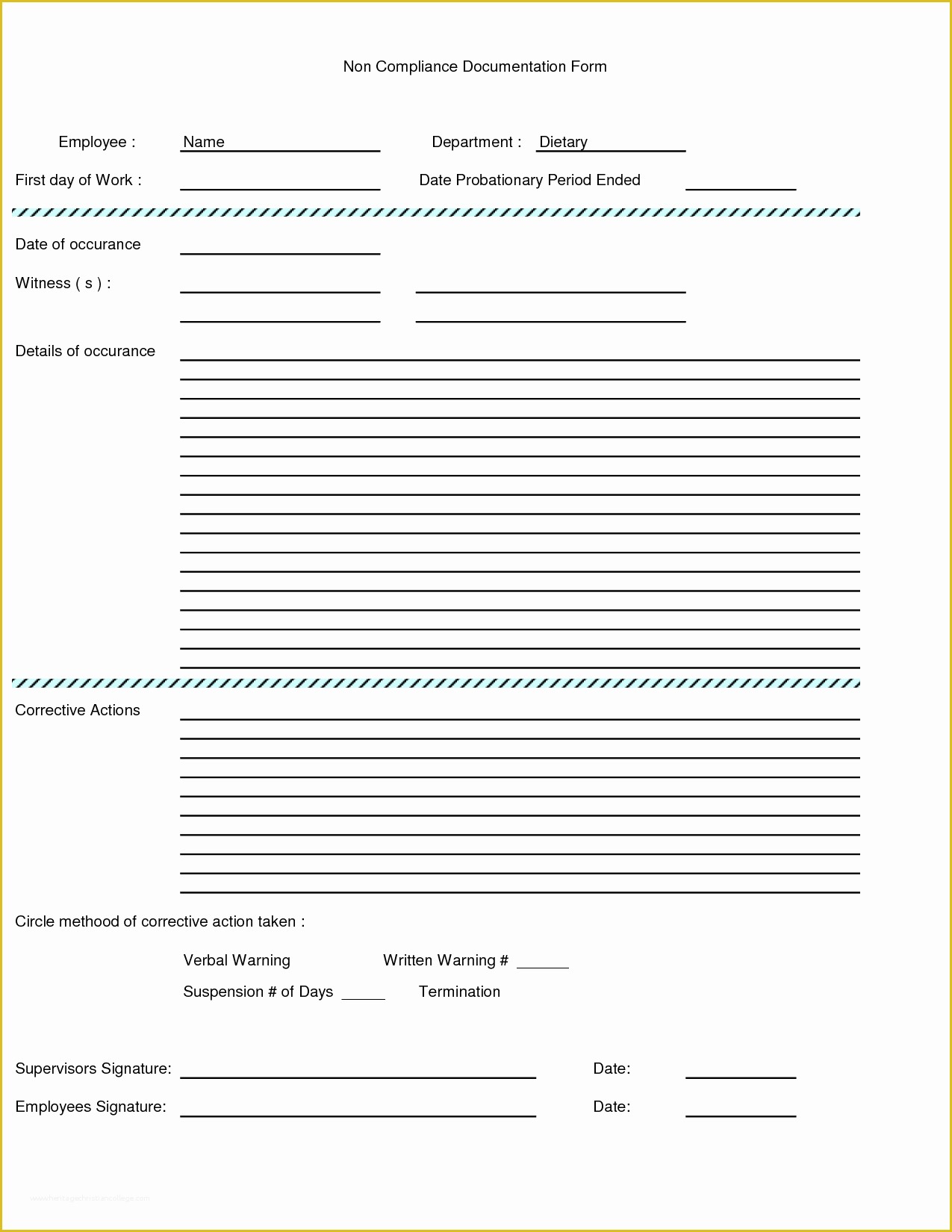 Employee Written Warning Template Free Of Written Warning form