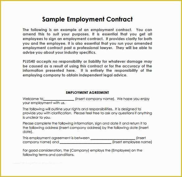 Employment Agreement Template Free Download Of 10 Job Contract Templates to Download for Free