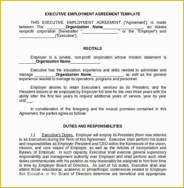 Employment Agreement Template Free Download Of 42 Agreement Templates Word Pdf