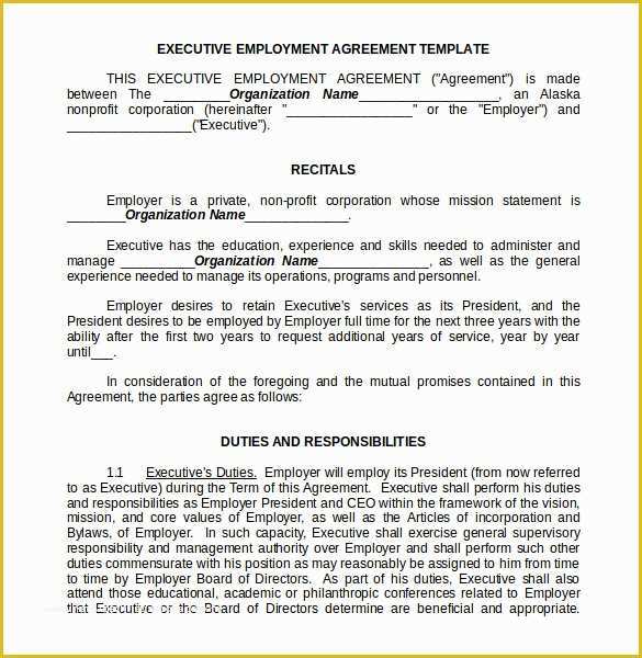 Employment Agreement Template Free Download Of 42 Agreement Templates Word Pdf