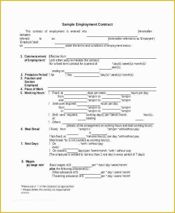 Employment Agreement Template Free Download Of Contract Fer Letter Templates 9 Free Word format