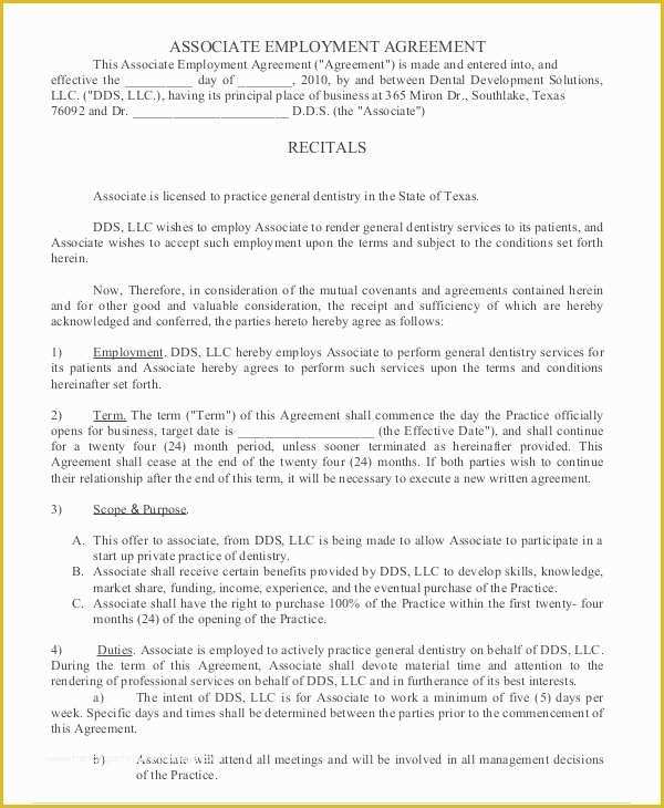 Employment Agreement Template Free Download Of Employment Agreement Template 22 Free Word Pdf format