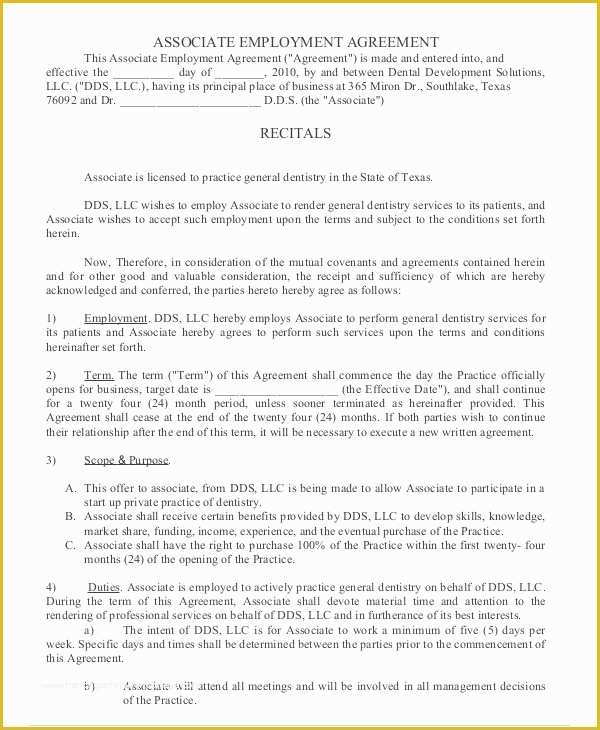 Employment Agreement Template Free Download Of Employment Agreement Template 22 Free Word Pdf format