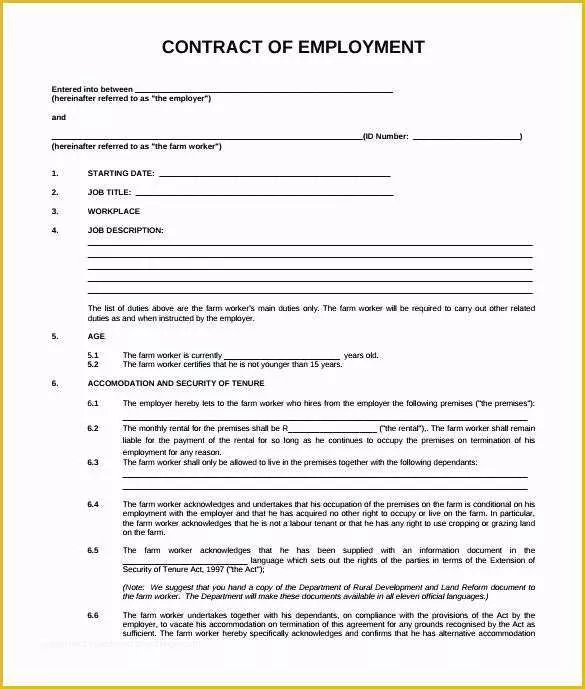 Employment Agreement Template Free Download Of Free Employment Contract form Part Time Template Temporary