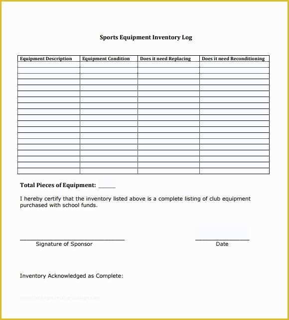 Equipment Inventory Template Free Download Of 14 Equipment Inventory Templates
