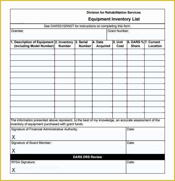 Equipment Inventory Template Free Download Of 17 Sample Inventory Checklist Templates